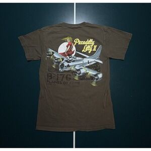 Planes of Fame B-17 Bomber "Return to Flight Team" T-Shirt Size Small Green